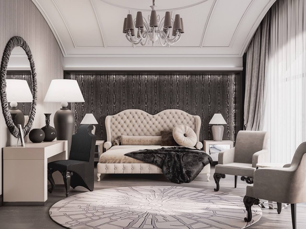 Обложка проекта: Дом в Зеленогорске , фрагмент спальни