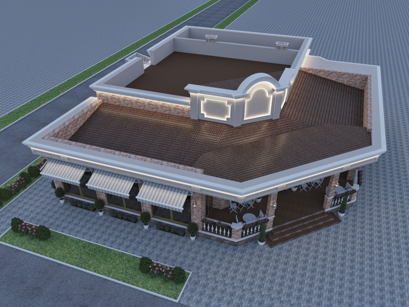 Архитектура здания для ресторана