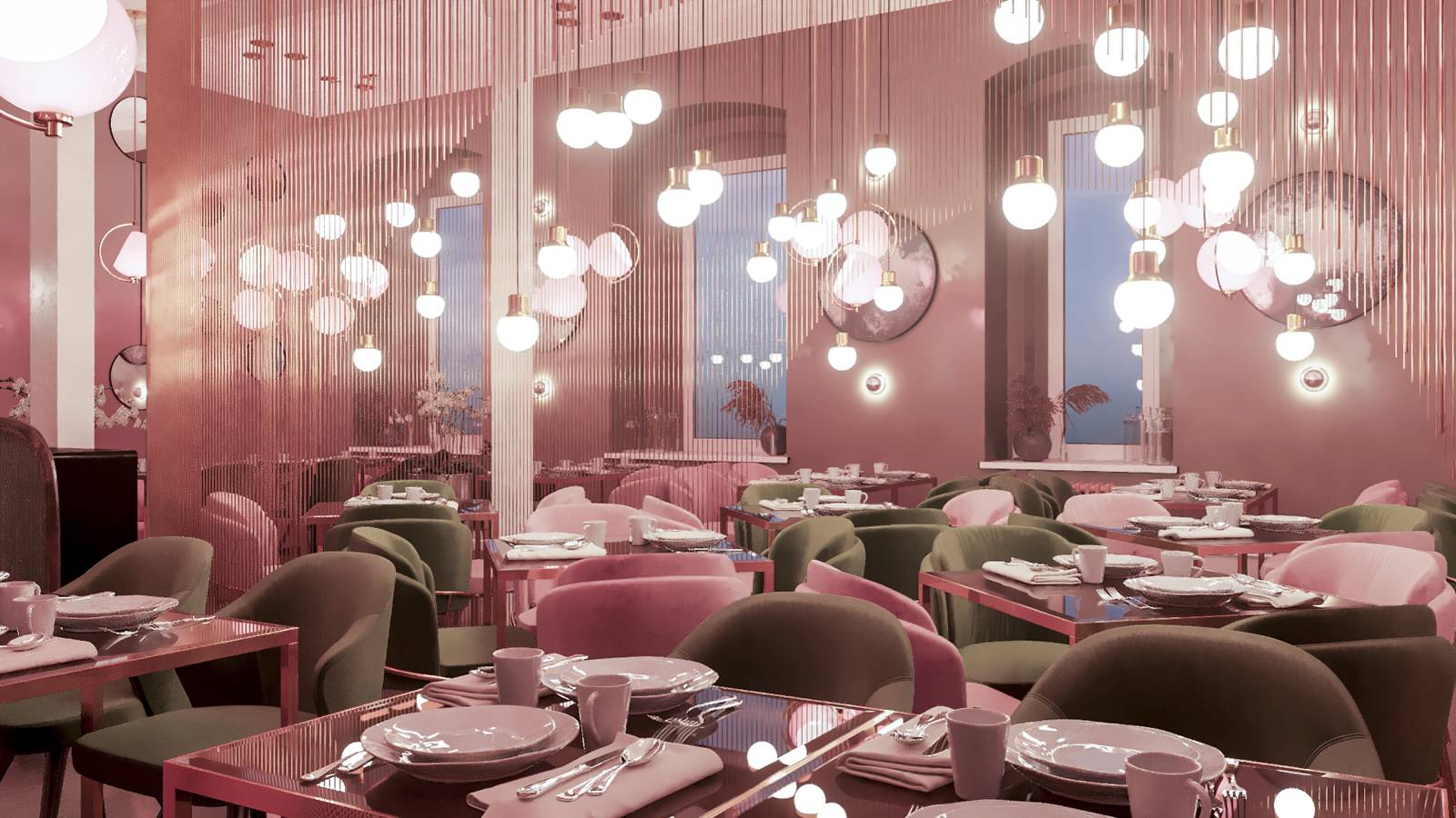 Restaurant_011_визуализация интерьера для ресторана "Джульетта" г. Спб