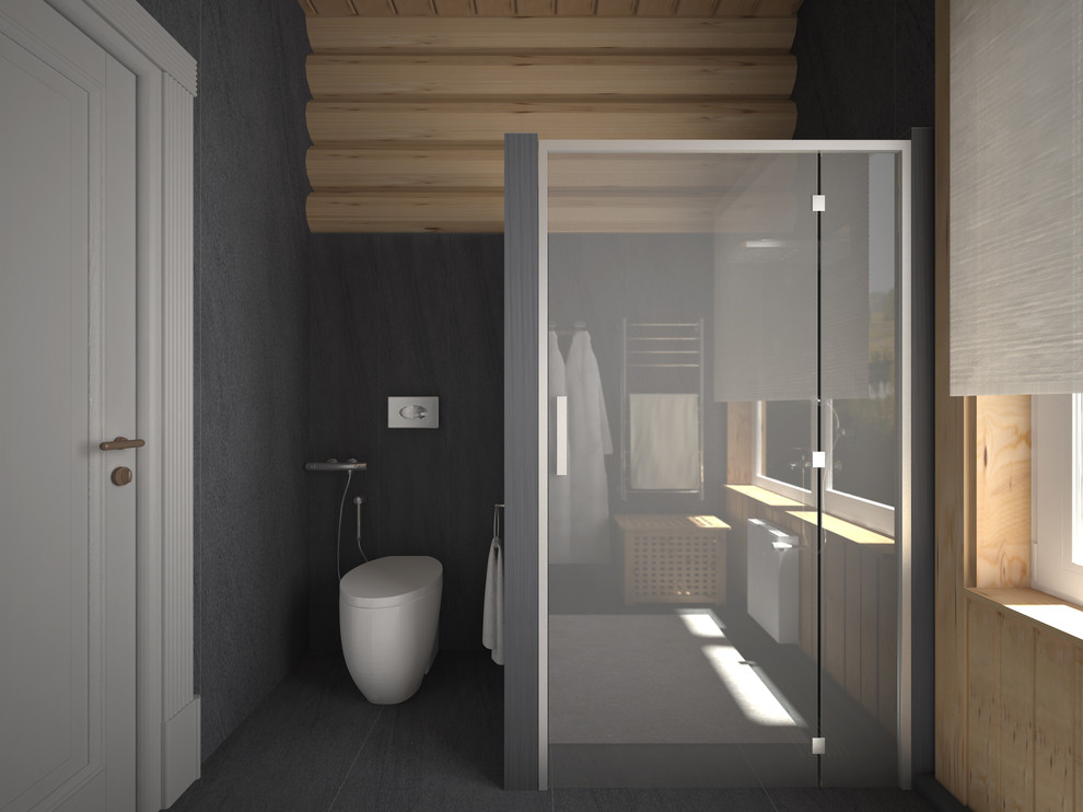 Современный интерьер в бревенчатом доме