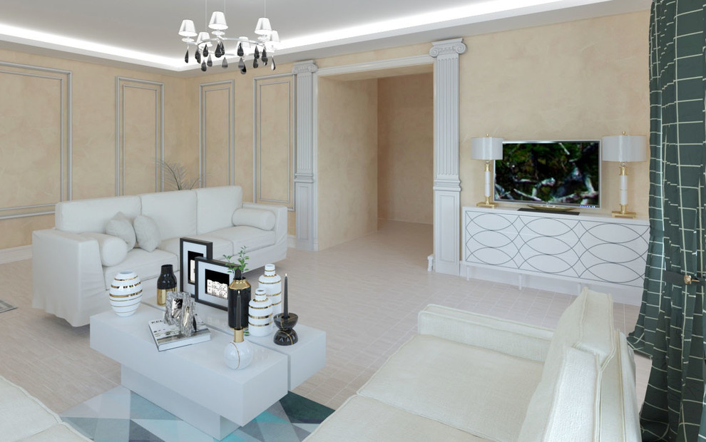 проект гостиной в загородном доме