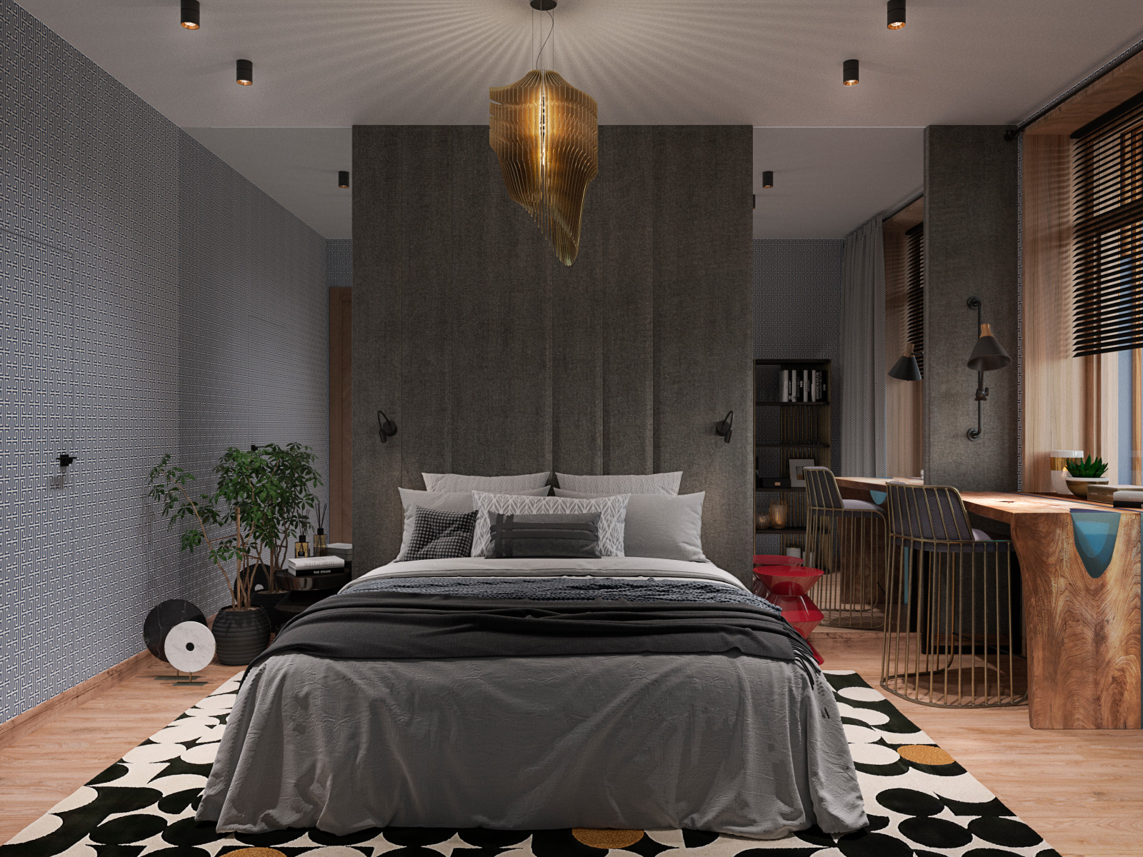 Дизайн-проект. 2-хкомнатная квартира на набережной. Москва. 2019 г.