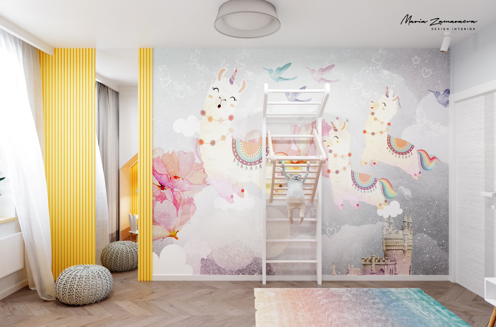 Детская комната для девочки с ламами