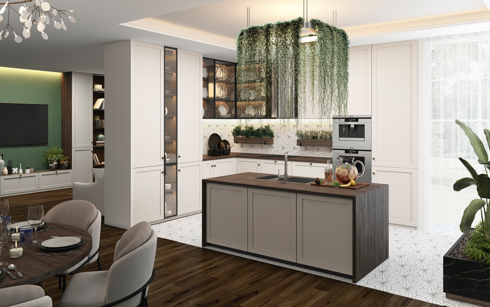 Дизайн кухни в загородном доме