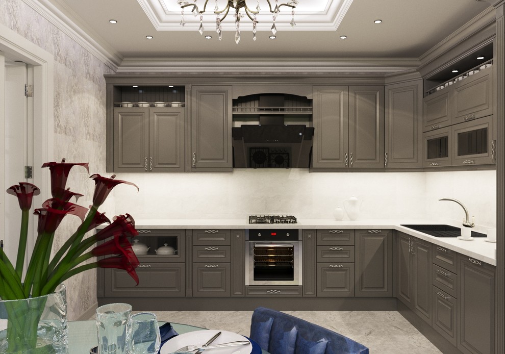 Проект совмещеной гостиной с кухней