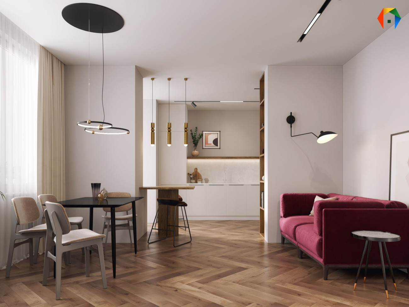 Веласкеса. Дизайн-проект с скрытой кухней