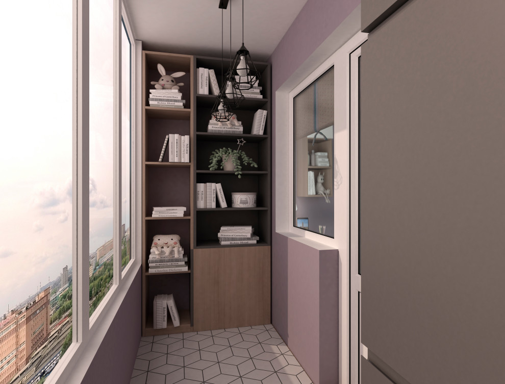 Сложное зонирование: спальня+кабинет+коридор. Обновление лоджии и детской.