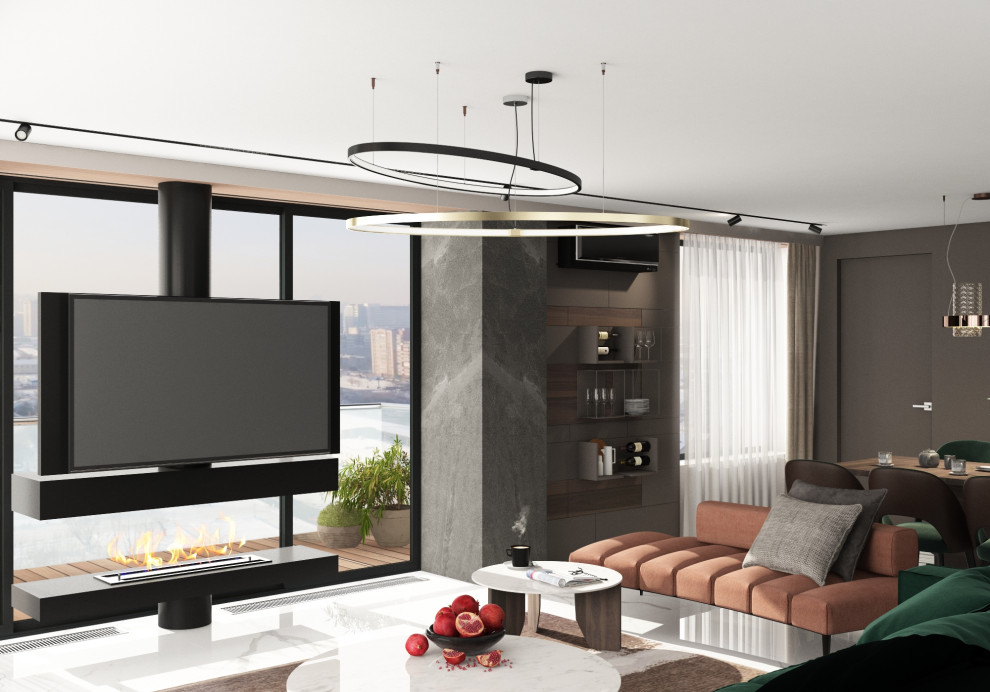 Современный хай тек. Пентхаус в Городе К.