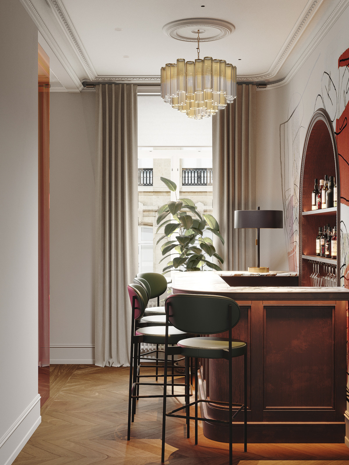 Яркая квартира с баром