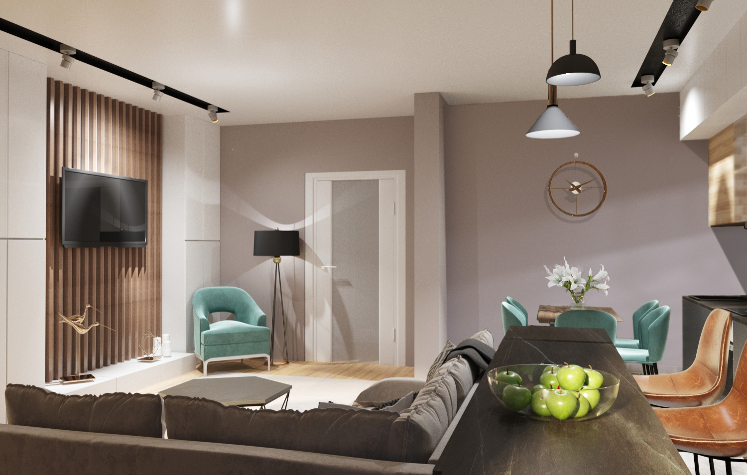 Дизайн-проект двухкомнатной квартиры в новостройке