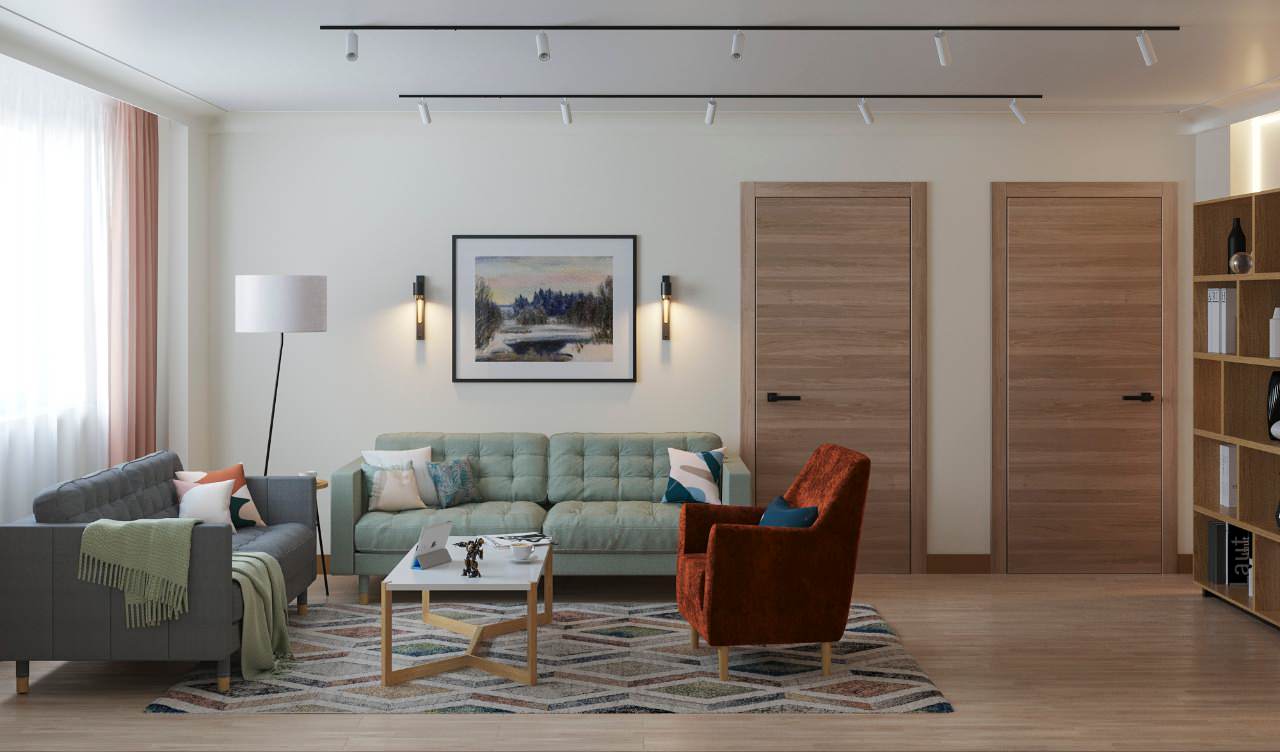 Мидсенчури по-московски. 3-х комнатная квартира 75 кв.м. на Юго-Западе