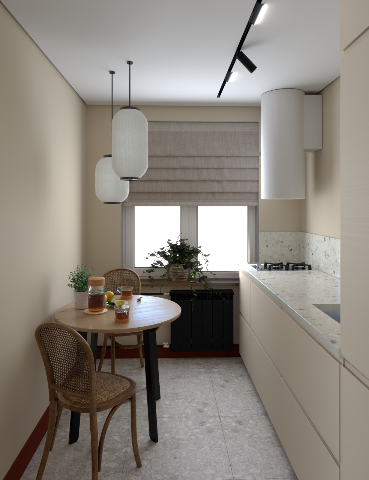 Яркая терракотовая линия