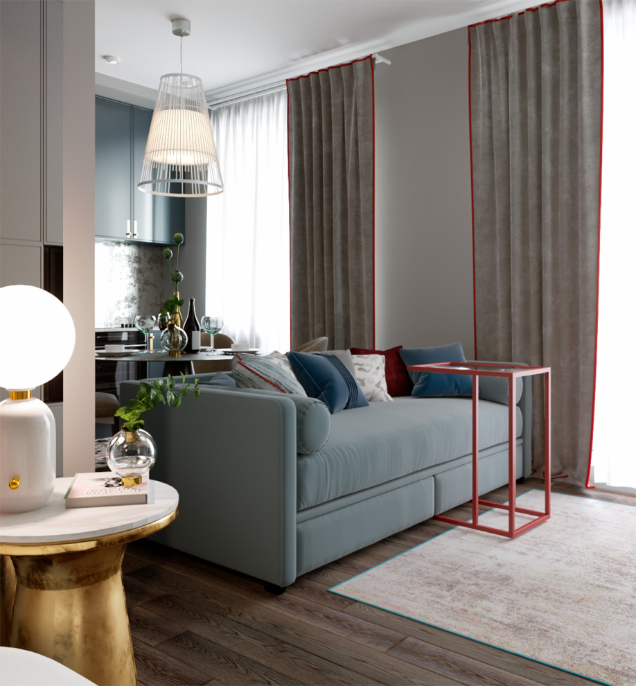 Квартира-студия с яркими акцентами