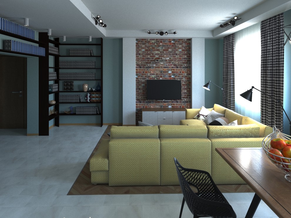 Дизайн кухни-гостинной в стиле Лофт