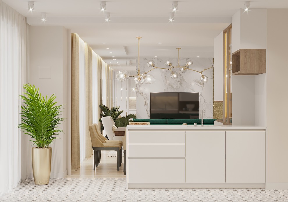 Трехкомнатная квартира в стиле КОНТЕМПОРАРИ