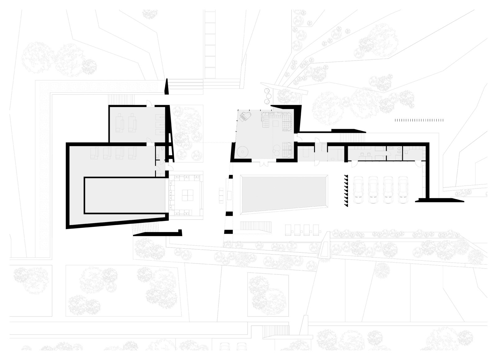 Дом парящий над рельефом 2700 м2