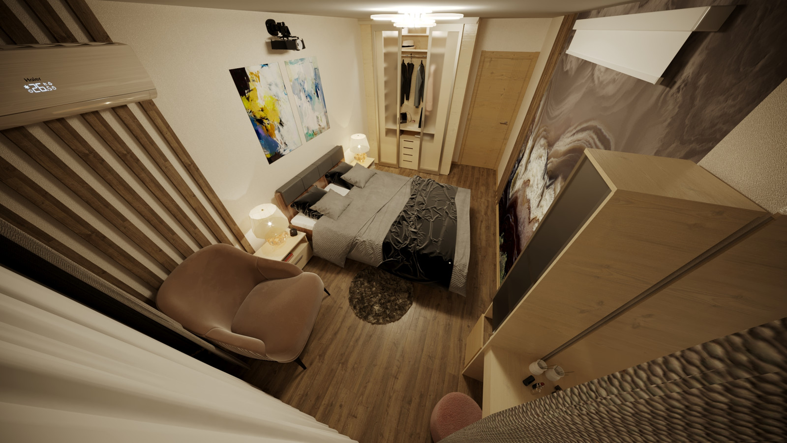 Визуализация дизайна интерьера комнаты