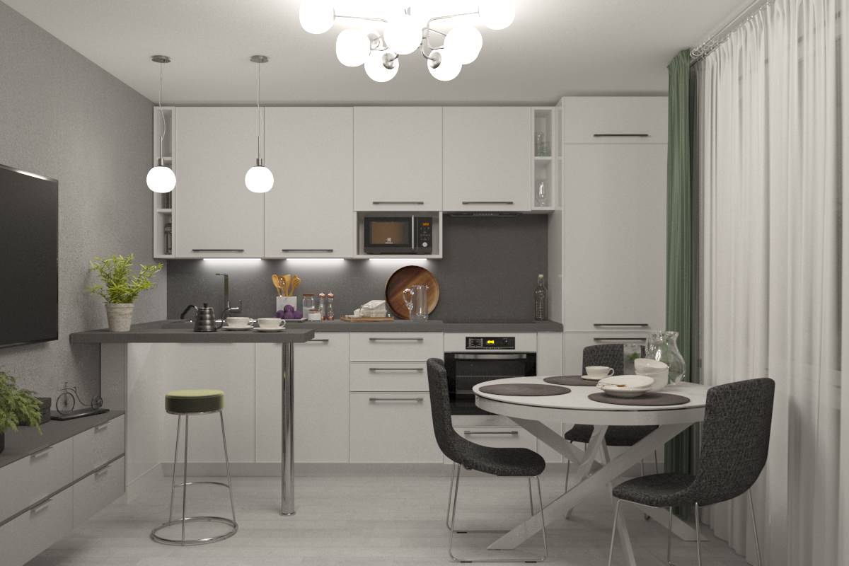 Обложка проекта: кухня-гостиная