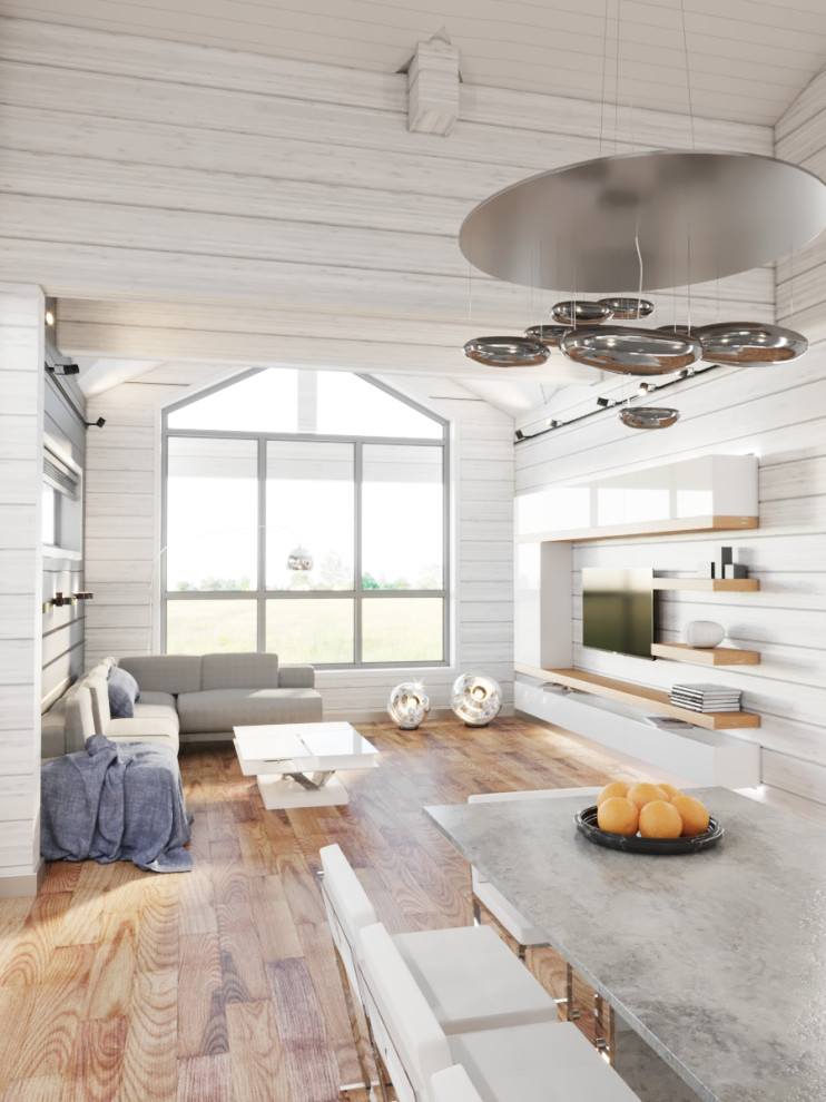 Совместить несовместимое! Минимализм в доме из клееного бруса.