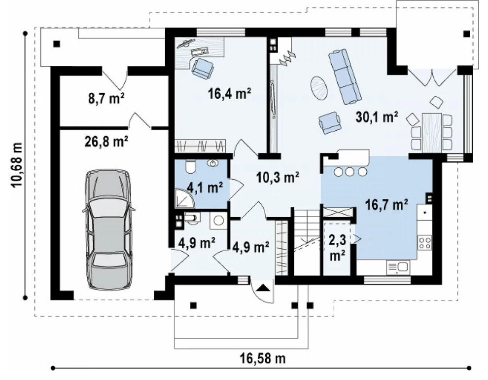 Монолитный дом, 206 кв.м.