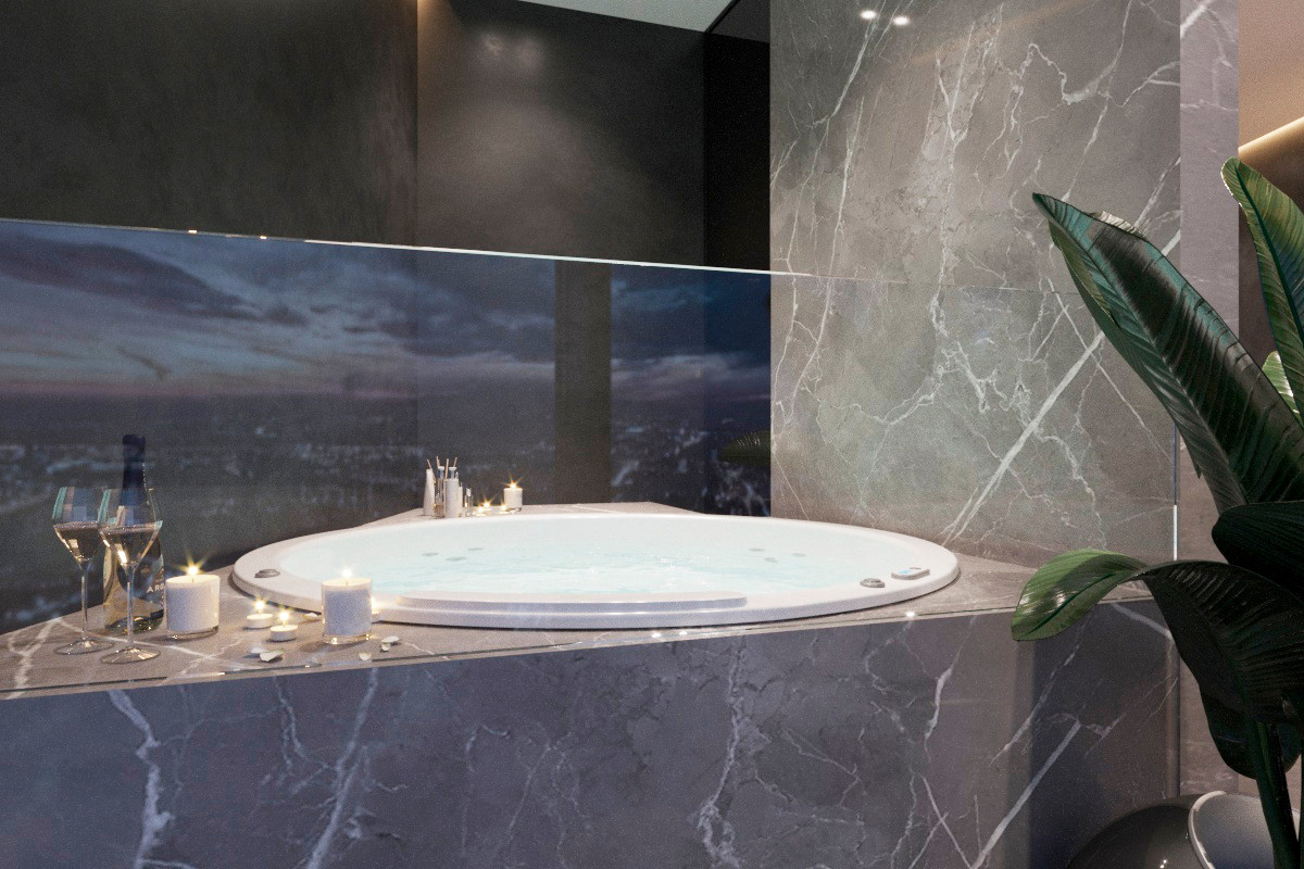 Moscow city. Federation Tower. Sexy room.