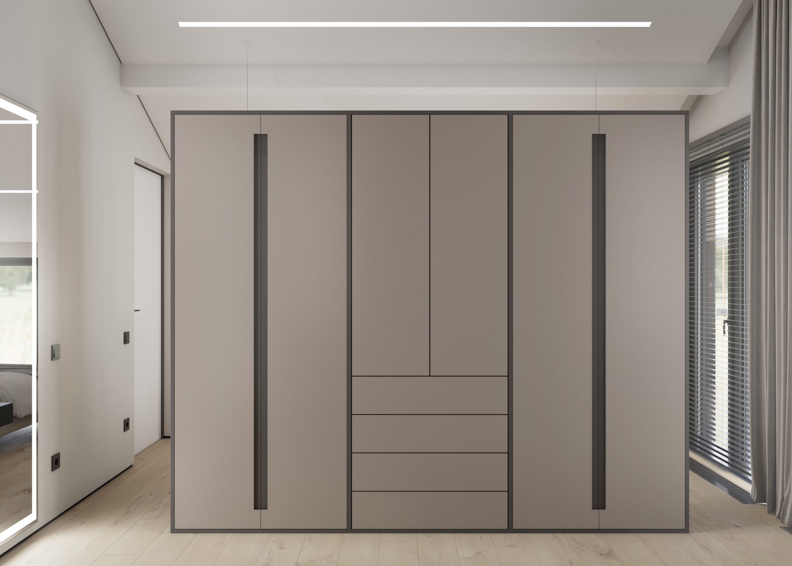 Дизайн спальни в серых оттенках