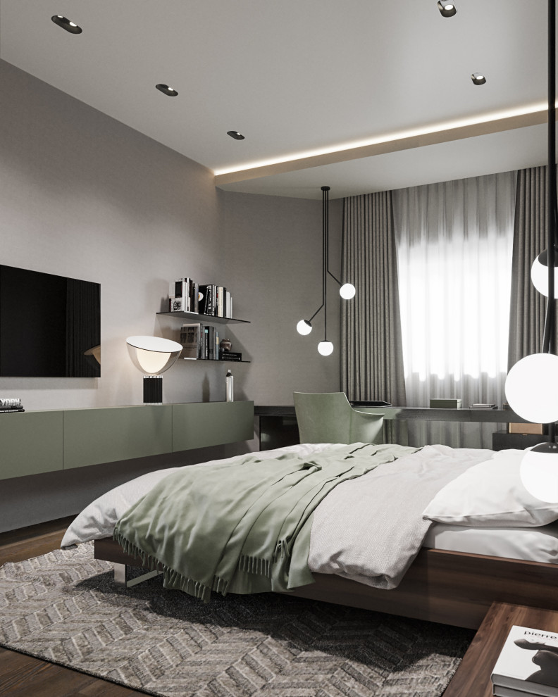 Спальня в современном стиле в колониальных тонах