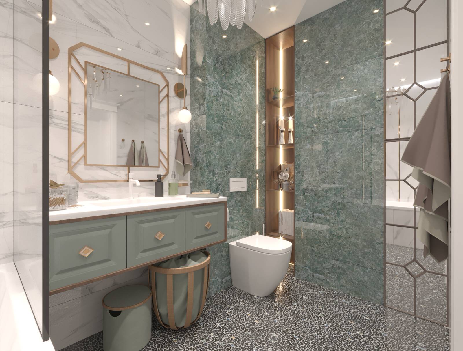 Дизайн-проект  интерьера трехкомнатной квартиры в стиле НЕОклассика