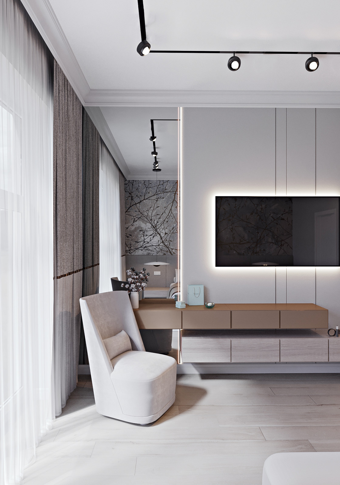 Дизайн проект спальни ул. Городовикова г. Воронеж