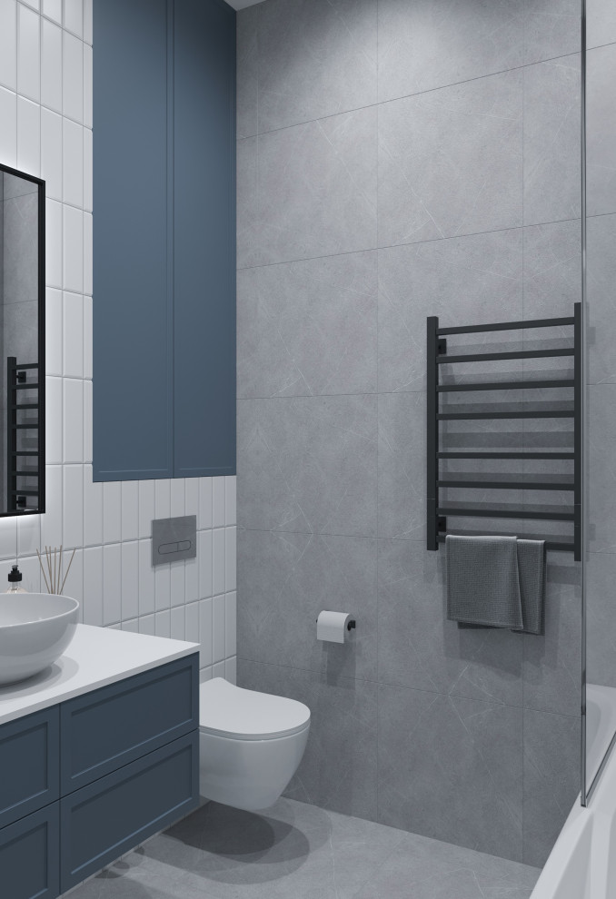 Ванная в голубых оттенках