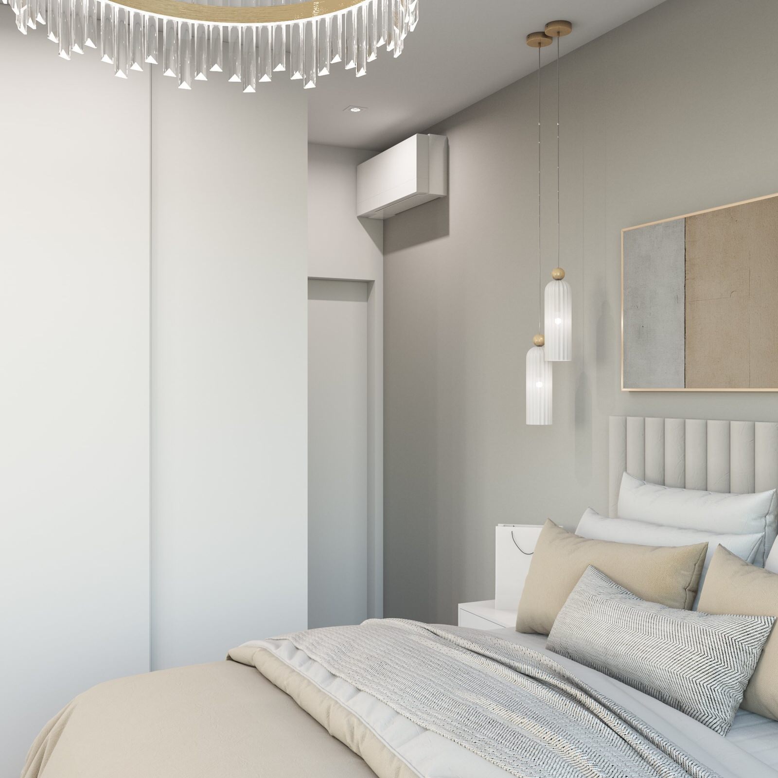 современная двушка в светлых тонах