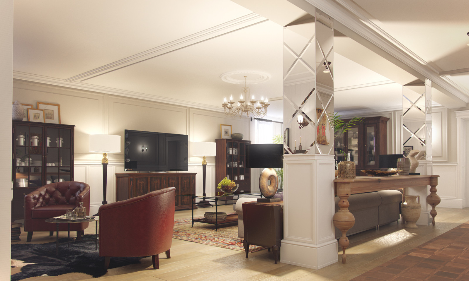 Гостиная на цоколе