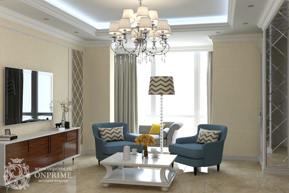 Гостинная в коттедже в Лен. Области