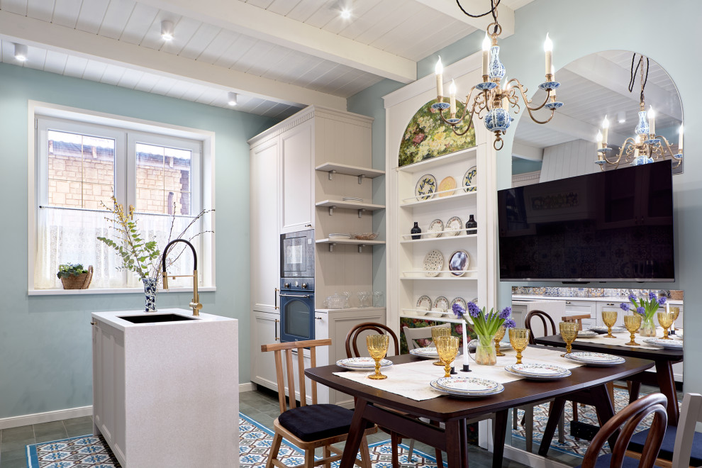 Кухня с котельной в шкафу