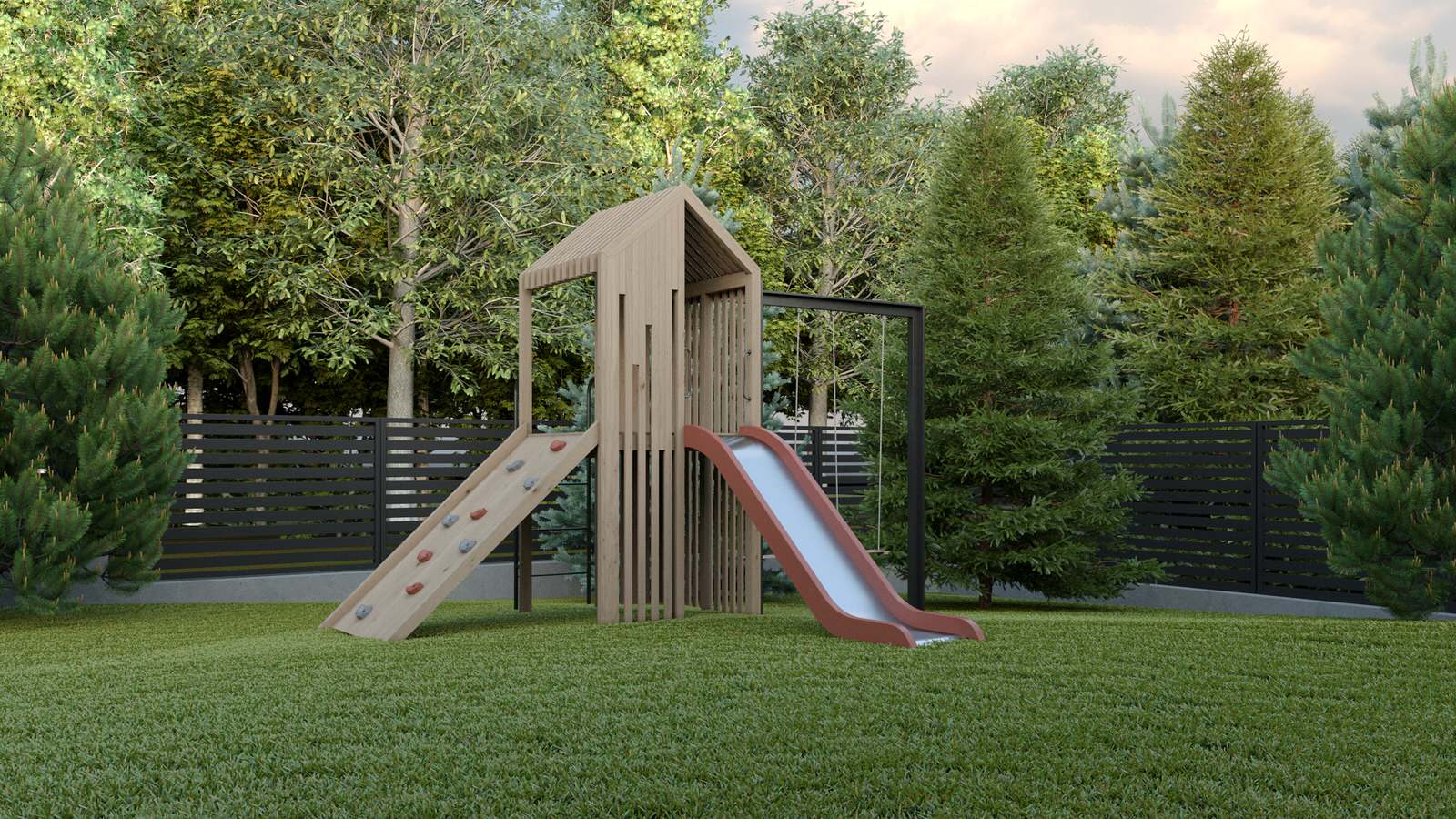 одноэтажный дом в живописном мест