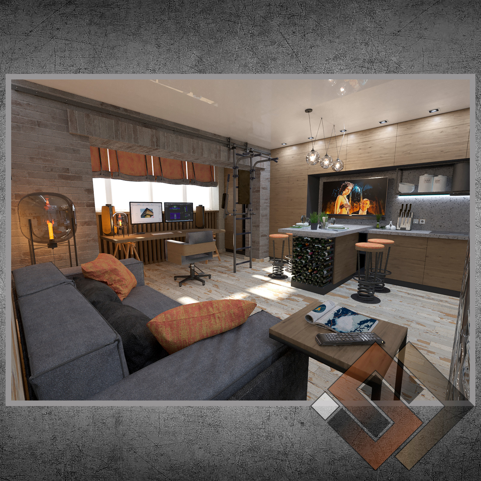 Квартира студия "Мужская берлога"