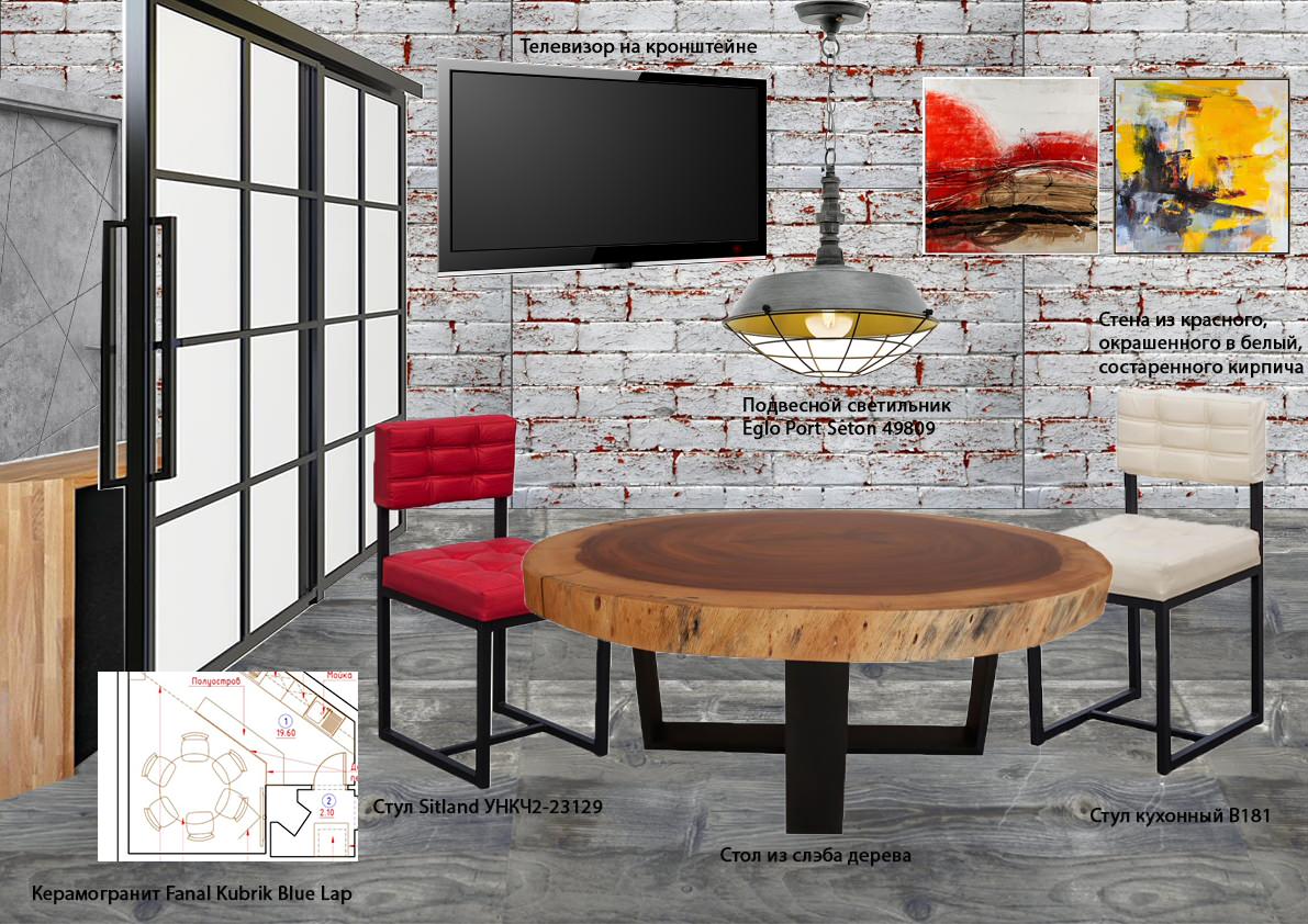 Офисная кухня в стиле лофт