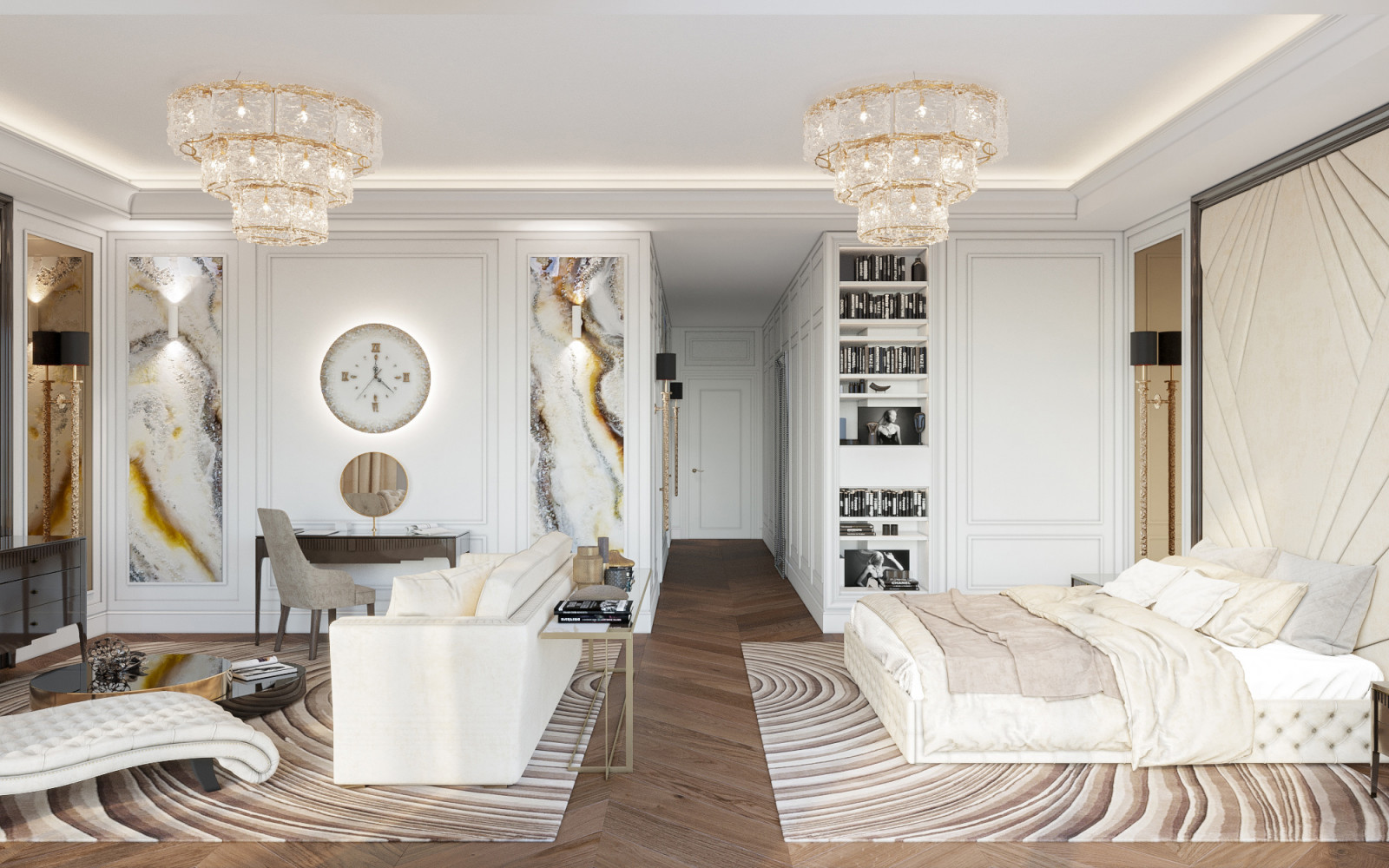 Квартира в ЖК Садовые кварталы в стиле современная классика в белых тонах