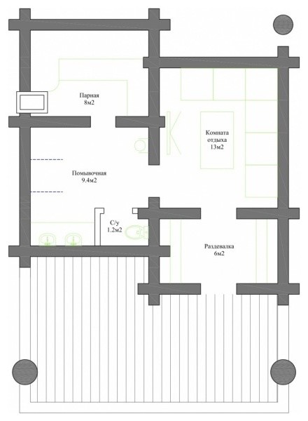 Обложка проекта: Баня из лафета кедра