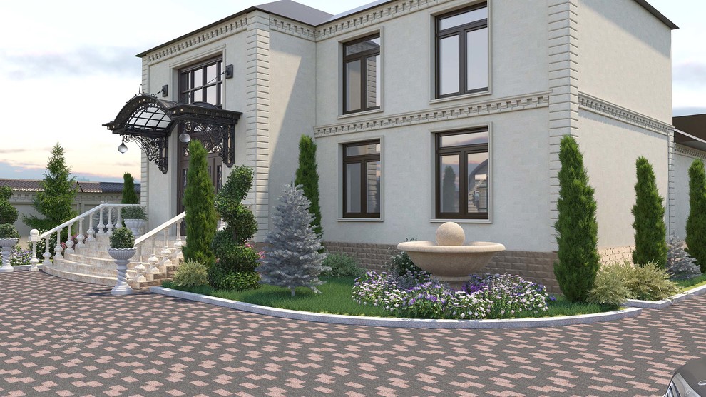 частный дом дизайн проект двора и прилегающей территории