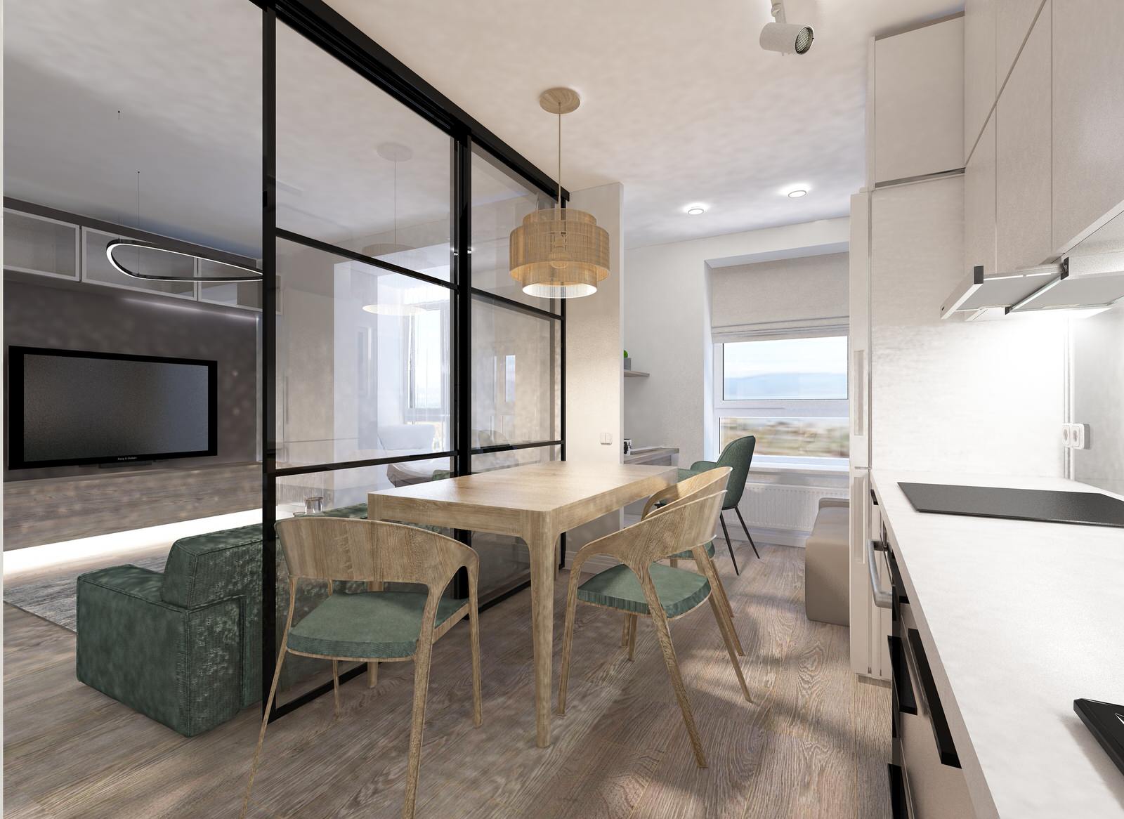 дизайн квартиры 42 кв.м ЖК Булгаковский парк