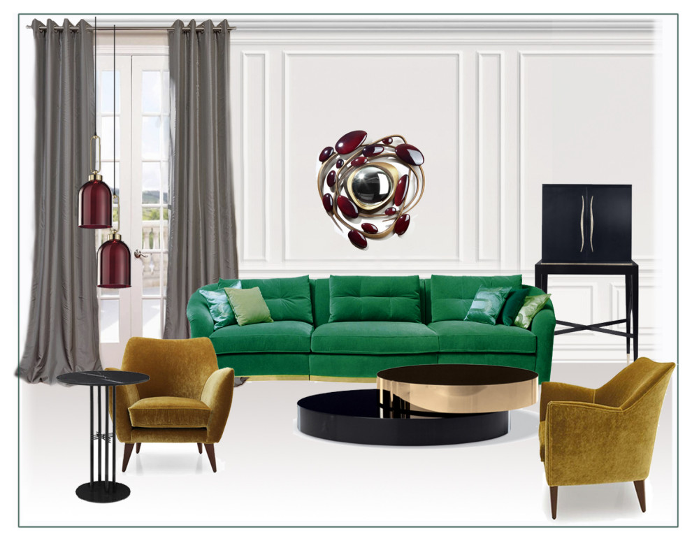 Обложка проекта: Коллаж гостиной в Ар-Деко