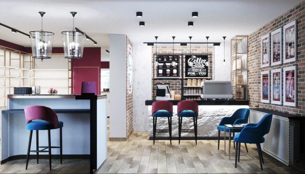 Обложка проекта: Дизайн интерьера магазина парфюмерии с зоной кафе в аутентичном стиле.