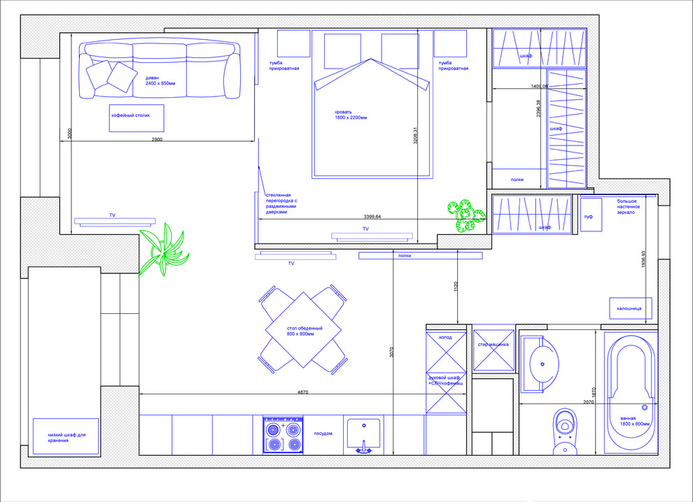 "Прохладная" квартира-студия