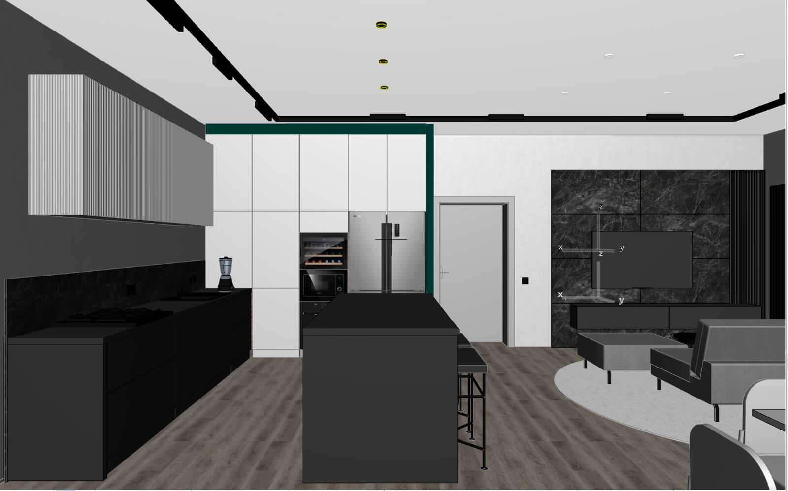 Дом 250 кв.м. Первый этаж: два с/у, гостиная с камином и кухня-столовая