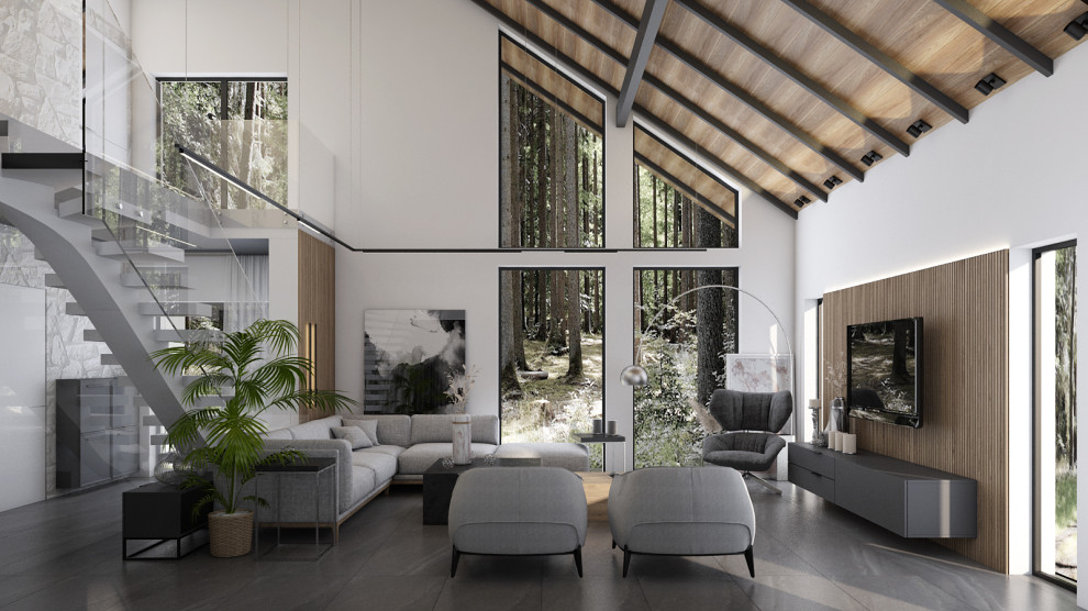 Проект загородного дома в лесу