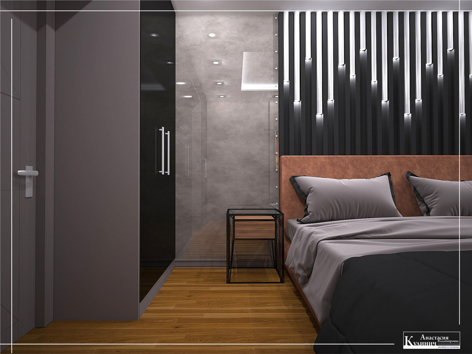 Спальня в стиле лофт. Дизайн проект "Симфиоз Лофта и Эко"