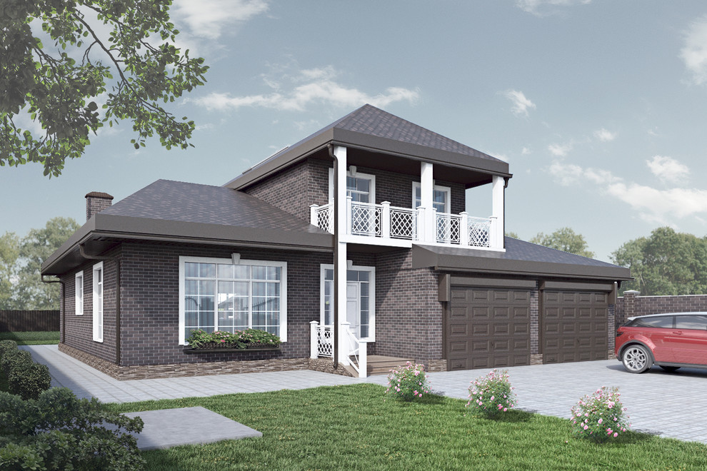 Двухэтажный дом в стиле прованс