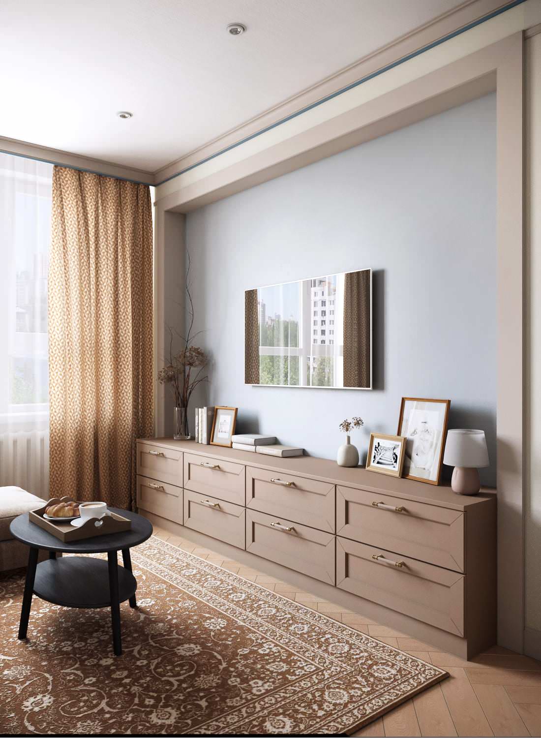 Квартира в голубых оттенках