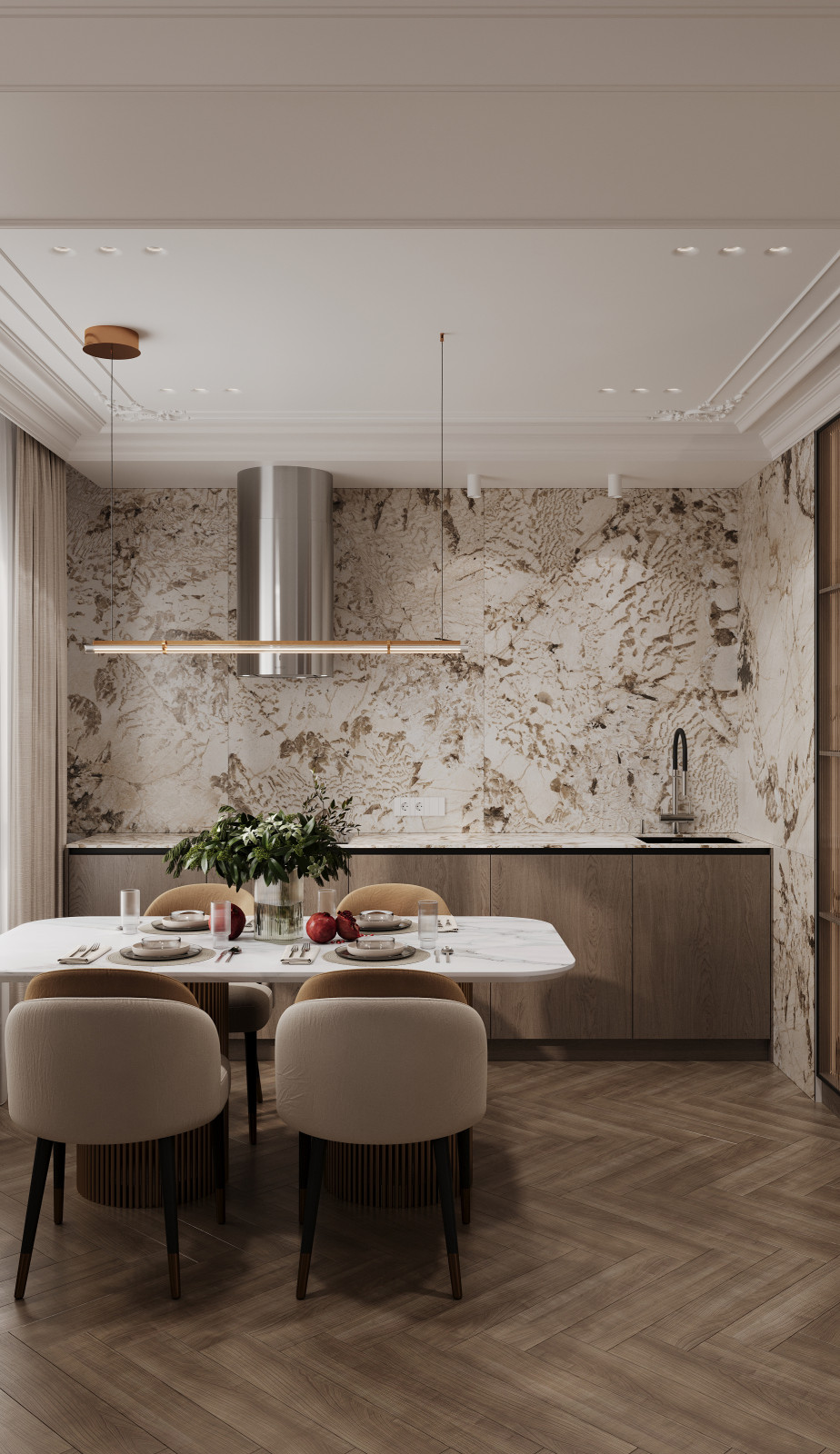 Проект 2-х комнатной квартиры в классическом стиле